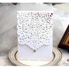 Pocket Marriage Invitation Card Laser Cut Paper Thanksgiving Day Greeting Card